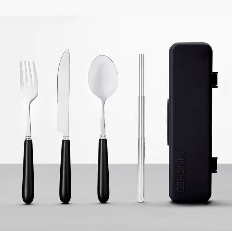 Seconds Travel Cutlery & Straw Set - Matt Black